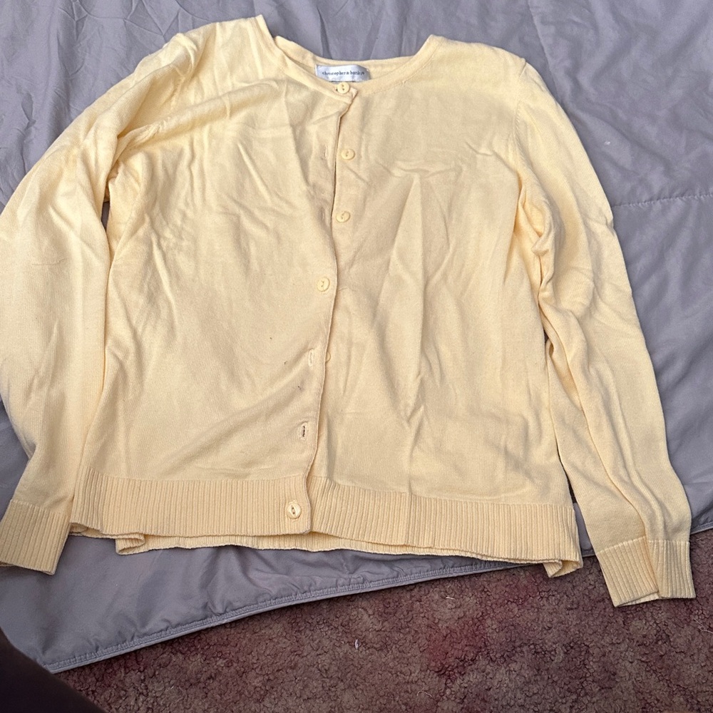 Christopher & Banks Light Yellow Cardigan